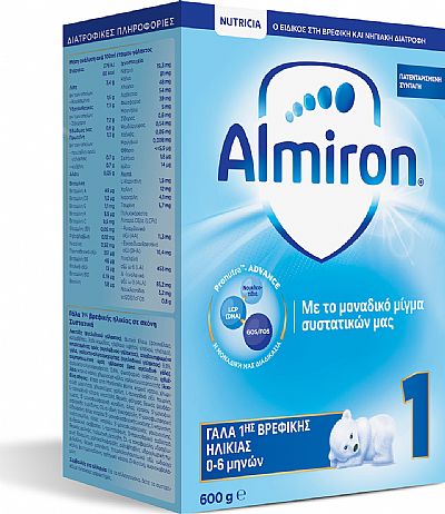 Nutricia Almiron 1 Γάλα 1ης Βρεφικής Ηλικίας από 0-6 μηνών 600gr