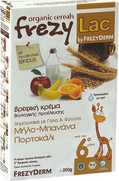  Frezylac Βρεφική Κρέμα Δημητριακά με Γάλα & Φρούτα 200gr 