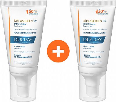 Ducray Melascreen UV Light Cream Dry Touch Brown Spots Normal to Combination Skin SPF50 2x40ml