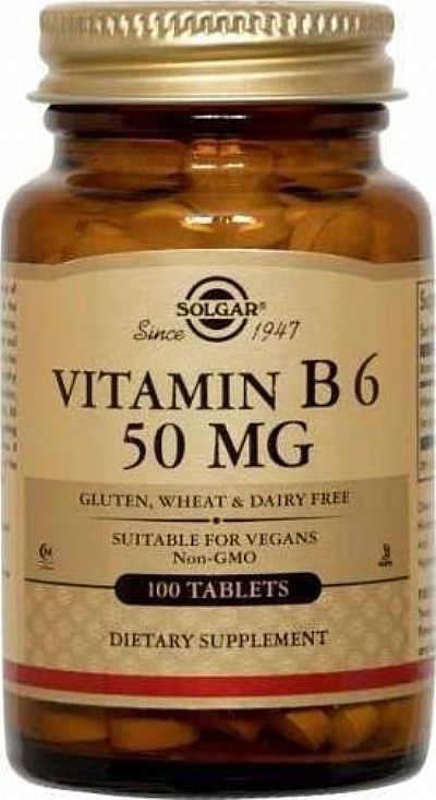 Solgar Vitamin B-6 50mg - 100 Ταμπλέτες