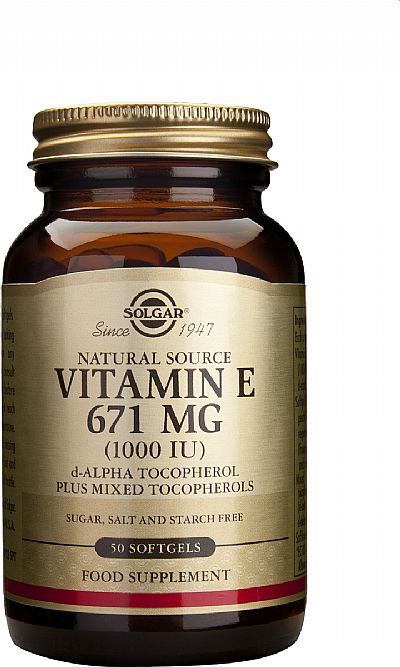 Solgar Vitamin E 1000 IU,50softgels