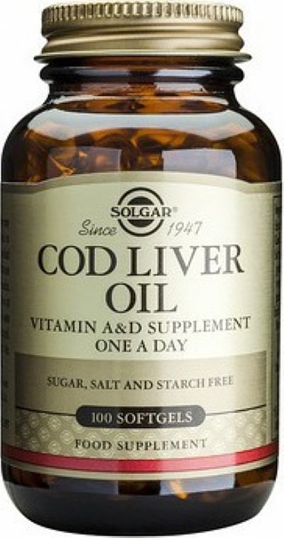 Solgar Cod Liver Oil.100 Μαλακές Κάψουλες