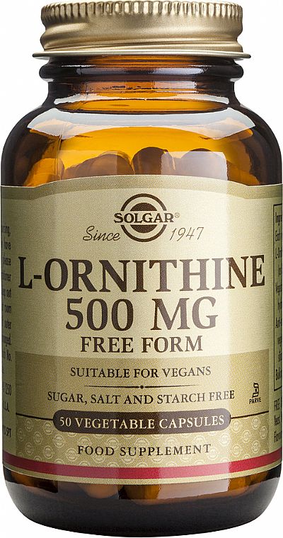 Solgar Solgar L-Ornithine 500mg 50veg.caps - Υγεία ήπατος, ανοσοποιητικού συστήματος