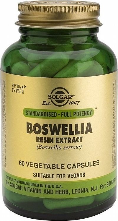 Solgar Boswellia Resin Extract Αντιφλεμονώδεις και Αντιαρθριτικές Ιδιότητες 60 Capsules