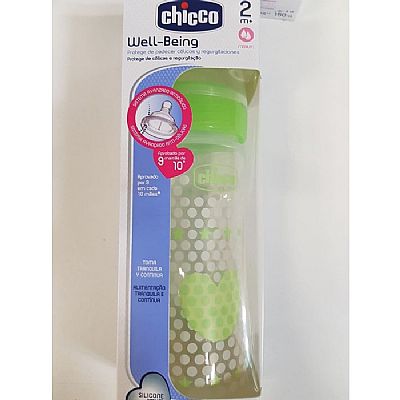Chicco Well-Being Πλαστικό Μπιμπερό Green 2m+ 250ml