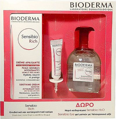 Bioderma Promo Sensibio Rich Creme 40ml & ΔΩΡΟ Sensibio H2O 100ml & Sensibio Eye Cream 2ml