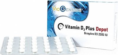 Viogenesis Vitamin D3 Plus Depot 2500iu 90 κάψουλες