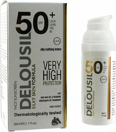 Delousil Silky Skin Mattyfying Face Sunscreen SPF50 50ml