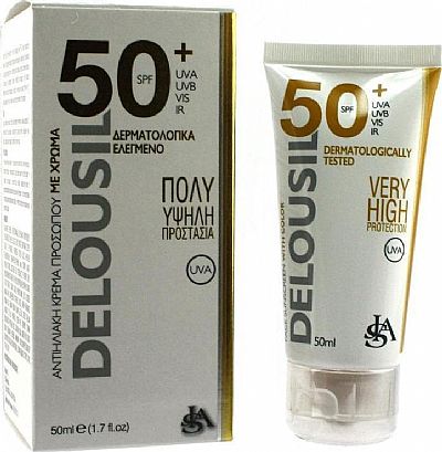 Delousil Silky Skin Face Sunscreen with Color SPF50 50ml