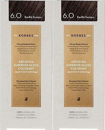 Korres Abyssinia Superior Gloss Colorant 6.0 Ξανθό Σκούρο 2 x 50ml