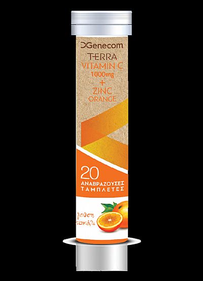 Terra Vitamin C 1000 mg & Zinc 20 αναβράζοντα δισκία Orange