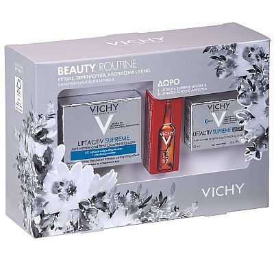 Vichy Beaute Routine: Liftactiv Supreme Cream Normal To Mixed Skin 50ml, Liftactiv Supreme Night 15ml & Liftactive Clyco-c 2ml