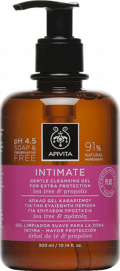 Apivita Intimate Plus Απαλό Gel Καθαρισμού Με Πρόπολη & Tea Tree 300ml