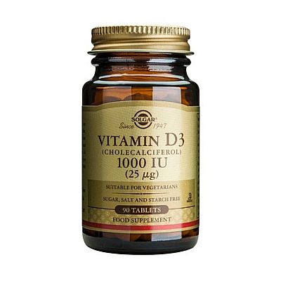 SOLGAR Vitamin D-3 1000iu 90 Ταμπλέτες