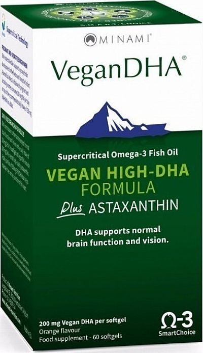 Minami VeganDHA Vegan High DHA Formula Plus Astaxanthin 60 μαλακές κάψουλες