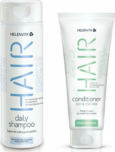 HELENVITA Set Hair Shampoo Daily 300ml & Δώρο Conditioner Oily & Fine 200ml