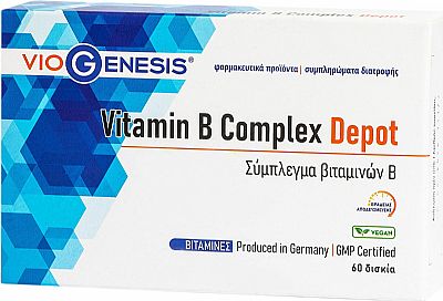 Viogenesis Vitamin B Complex Depot 60 κάψουλες ληξη 4/23