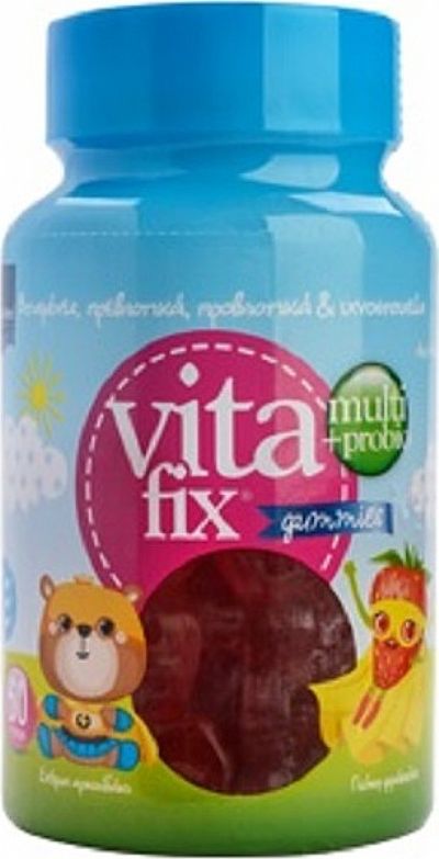 Vitafix Multi & Probio Gummies Φράουλα 60τμχ