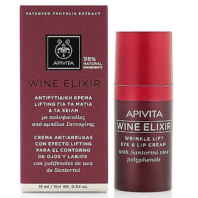 Apivita - New Wine Elixir Αντιρυτιδική Κρέμα Lifting για τα Μάτια και τα Χείλη 15ml