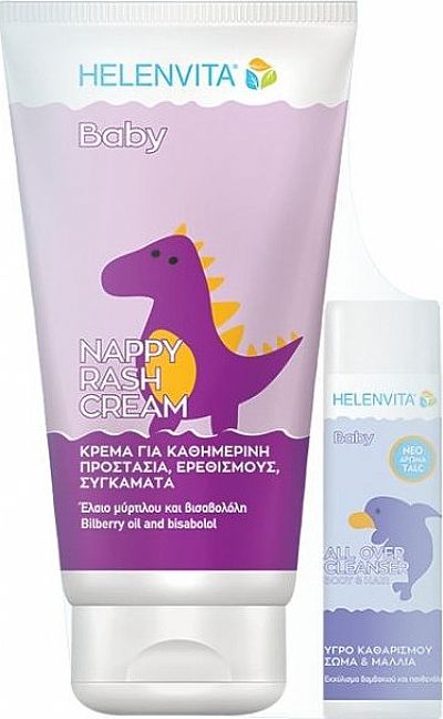 Helenvita Baby Nappy Rash Υγρή Πούδρα 150 ml & ΔΩΡΟ Baby All Over Cleanser 50ml