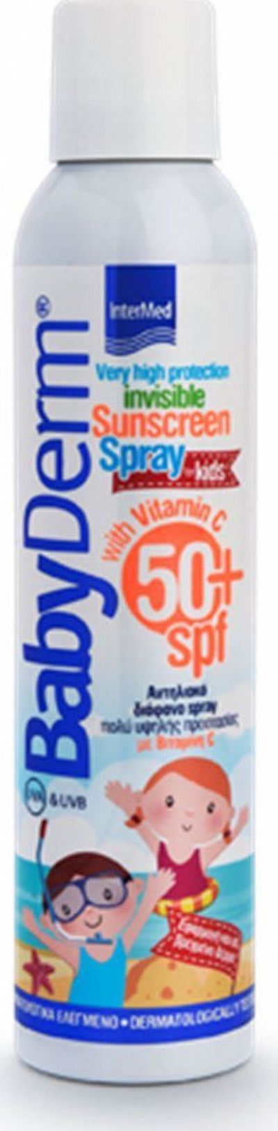 Intermed Babyderm Invisible Sunscreen Spray for Kids With Vitamin C SPF50 200ml