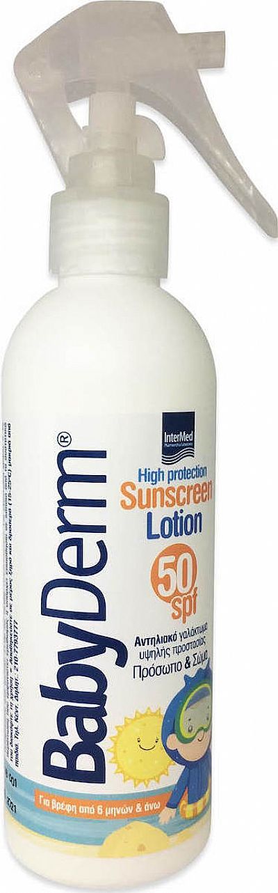 Intermed Babyderm High Protection Sunscreen Lotion SPF50 200ml Trigger