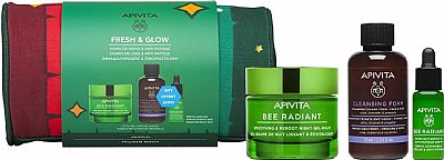Apivita Bee Radiant Gel-Balm Night Set Σετ Περιποίησης με Κρέμα Προσώπου και Serum