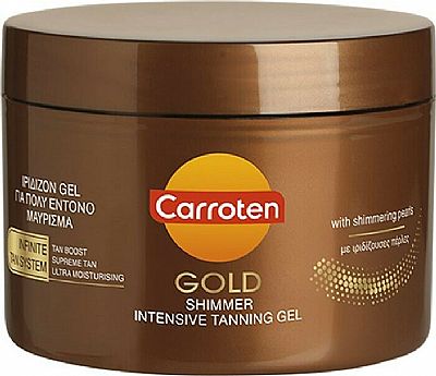 Carroten Gold Shimmer Tanning Gel Αδιάβροχο Αντηλιακό Gel Σώματος με Χρώμα 150ml