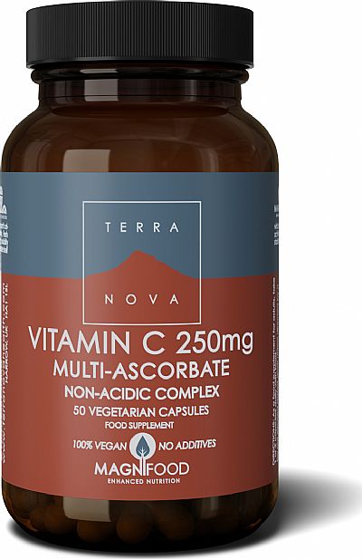 Terranova Vitamin C 250mg Multi Ascorbate Complex Συμπλήρωμα Υπερτροφών 50 Φυτικές Κάψουλες