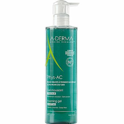 A-Derma Gel Καθαρισμού Phys-AC Purifying Pump για Λιπαρές Επιδερμίδες 400ml