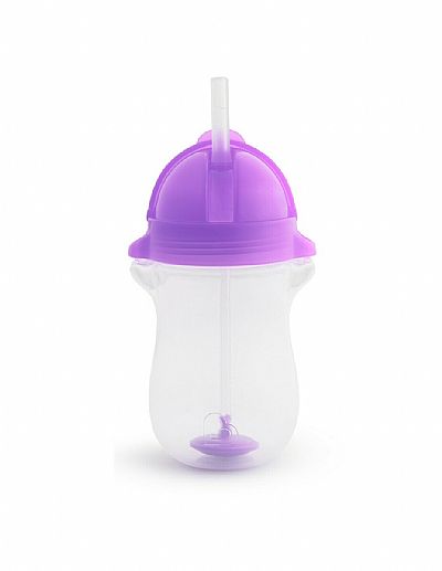 Munchkin Ποτήρι με Βαρίδι και Καλαμάκι Tip N Sip Tall- Purple 12+ μηνών 296 Ml 90144