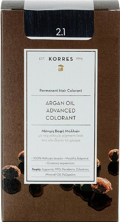 Korres Argan Oil Advanced Colorant 2.1 Μαύρο Μπλέ