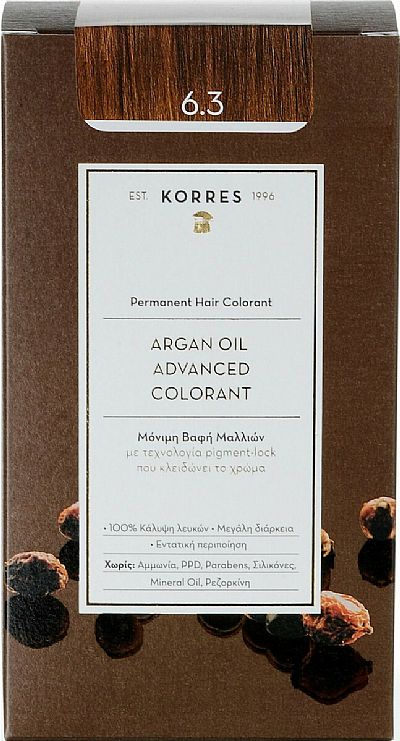 Korres Argan Oil Advanced Colorant 6.3 Ξανθό Σκούρο Μελί