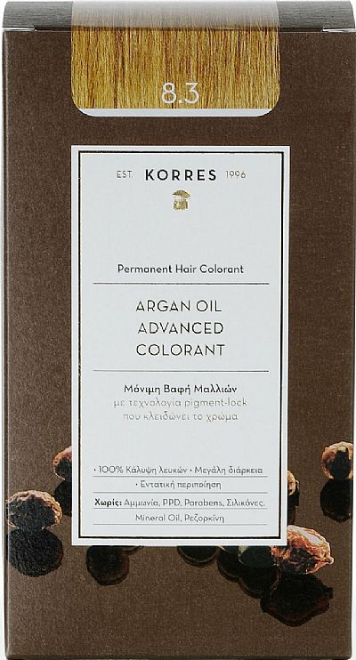Korres Argan Oil Advanced Colorant 8.3 Ξανθό Ανοιχτό Μελί