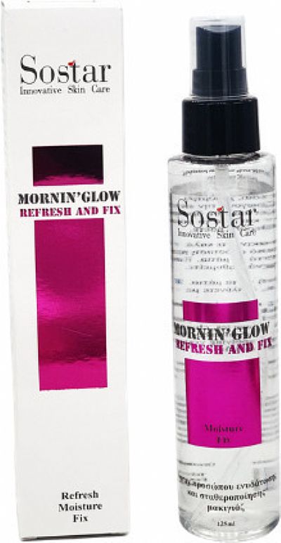 Sostar Mornin'Glow Refresh & Fix Σπρέι Προσώπου Ενυδάτωσης & Σταθεροποίησης Μακιγιάζ 125ml