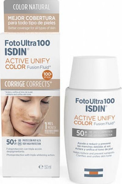 Isdin FotoUltra 100 Active Unify Color Fusion Fluid Αντηλιακό Προσώπου SPF50 50ml