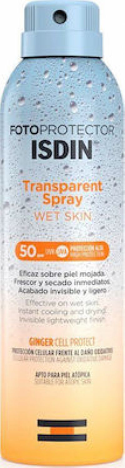 Isdin Fotoprotector Transparent Wet Skin Αδιάβροχο Αντηλιακό Σώματος SPF30 Spray 250ml