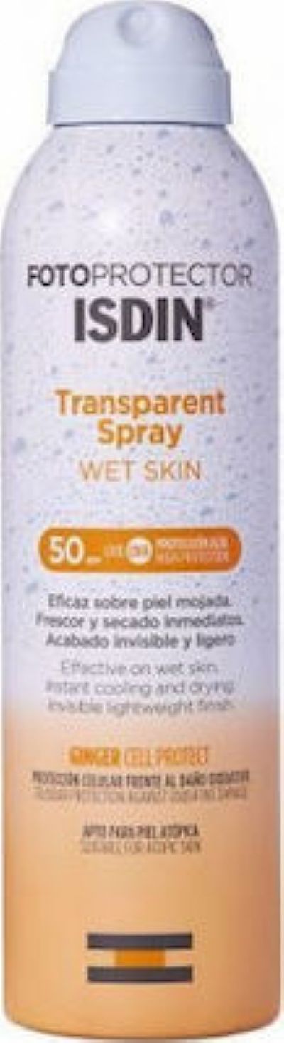 Isdin Fotoprotector Transparent Wet Skin Αδιάβροχο Αντηλιακό Σώματος SPF50 Spray 250ml