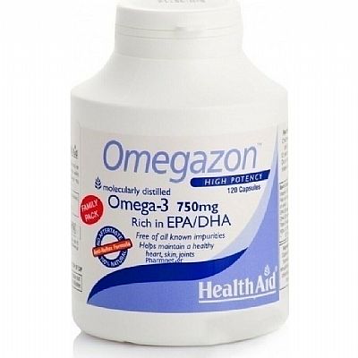 Health Aid Omegazon High Potency Omega 3 Ιχθυέλαιο Κατάλληλο για Παιδιά 750mg 120 κάψουλες