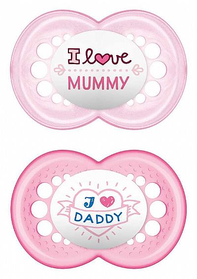 Mam Πιπίλες 6-16 Μηνών από Σιλικόνη Ι Love Mummy / Daddy X2 