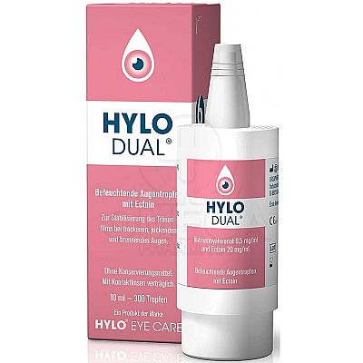 Hylo Dual Οφθαλμικές Σταγόνες με Υαλουρονικό Οξύ για Ξηροφθαλμία 10ml