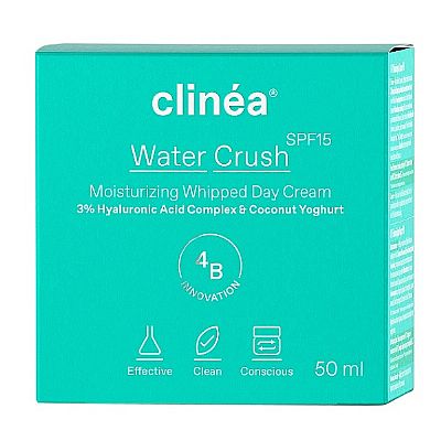Clinea Water Crush 48ωρη Κρέμα Προσώπου Ημέρας με SPF15 για Ενυδάτωση με Υαλουρονικό Οξύ 50ml