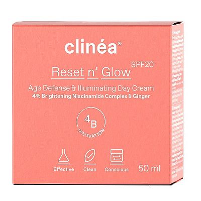 Clinea Reset n' Glow Κρέμα Προσώπου Ημέρας με SPF20 για Αντιγήρανση & Λάμψη 50ml