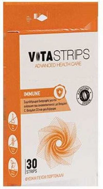 Vitastrips Συμπλήρωμα για την Ενίσχυση του Ανοσοποιητικού 30τμχ Πορτοκάλι