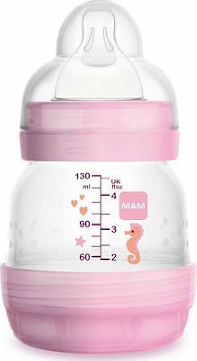 Mam Πλαστικό Μπιμπερό Easy Start Anti-Colic Deep Sea Κατά των Κολικών με Θηλή Σιλικόνης 130ml για 0+ μηνών Ροζ