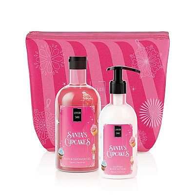 Lavish Care Santa's Cupcakes Bag Set Bath & Shower Gel Αφρόλουτρο 500 ml + Glitter Body Lotion 300 ml