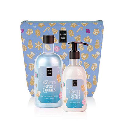 Lavish Care Frosted Ginger Cookies Bag Set Bath & Shower Gel Αφρόλουτρο 500 ml +  Body Lotion 300 ml