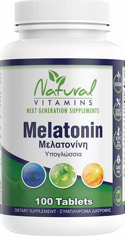 Natural Vitamins Melatonin 1mg Συμπλήρωμα για τον Ύπνο 100 ταμπλέτες
