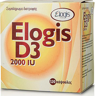 Elogis Pharma D3 Βιταμίνη για Ενίσχυση του Ανοσοποιητικού & την Υγεία των Οστών 2000iu 120 κάψουλες