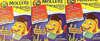 Mollers Omega 3 για Παιδιά 3x36=108  ζελεδάκια Πορτοκάλι Λεμόνι 
